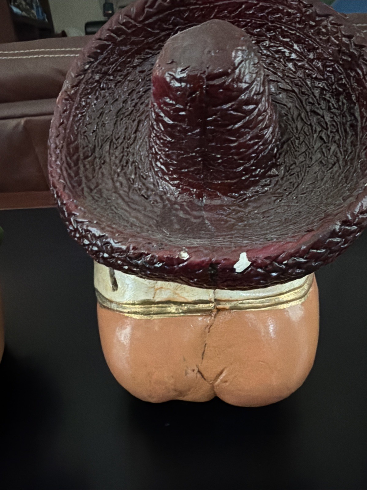 2 vintage mexican man with sombrero ceramic