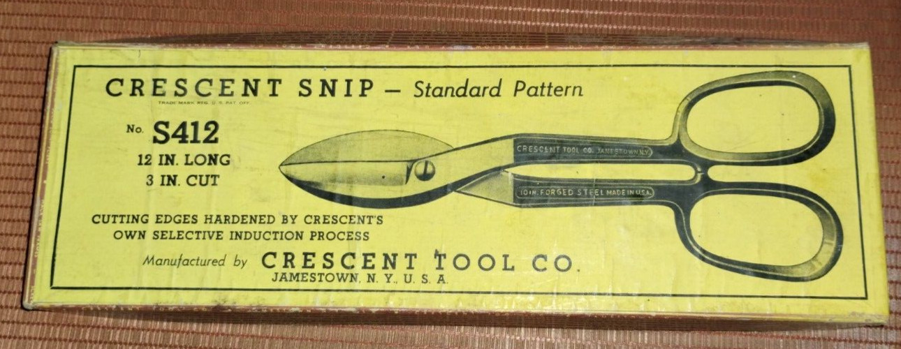 CRESCENT 12“ TIN SNIPS S412 USA HEAVY DUTY 3” CUT IN ORIGINAL BOX!