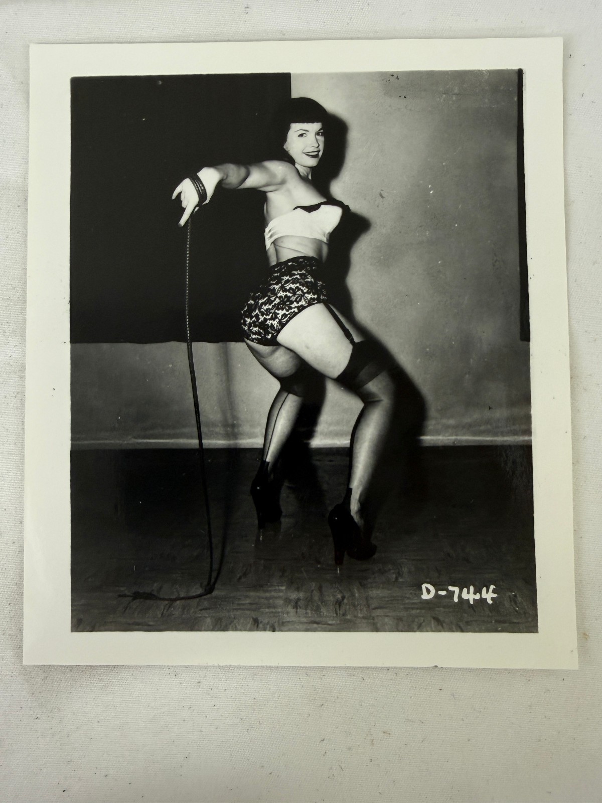Vintage 1950s Irving Klaw Bettie Page Original B&W Pin Up Photograph