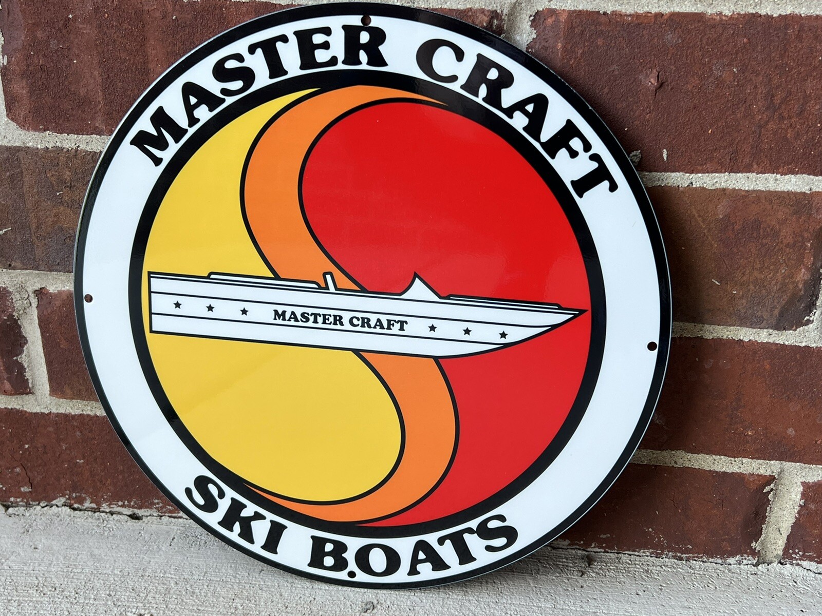 12in Master craft Speed Ski Boat Gas Vintage Style Heavy Steel Sign Pump Plate
