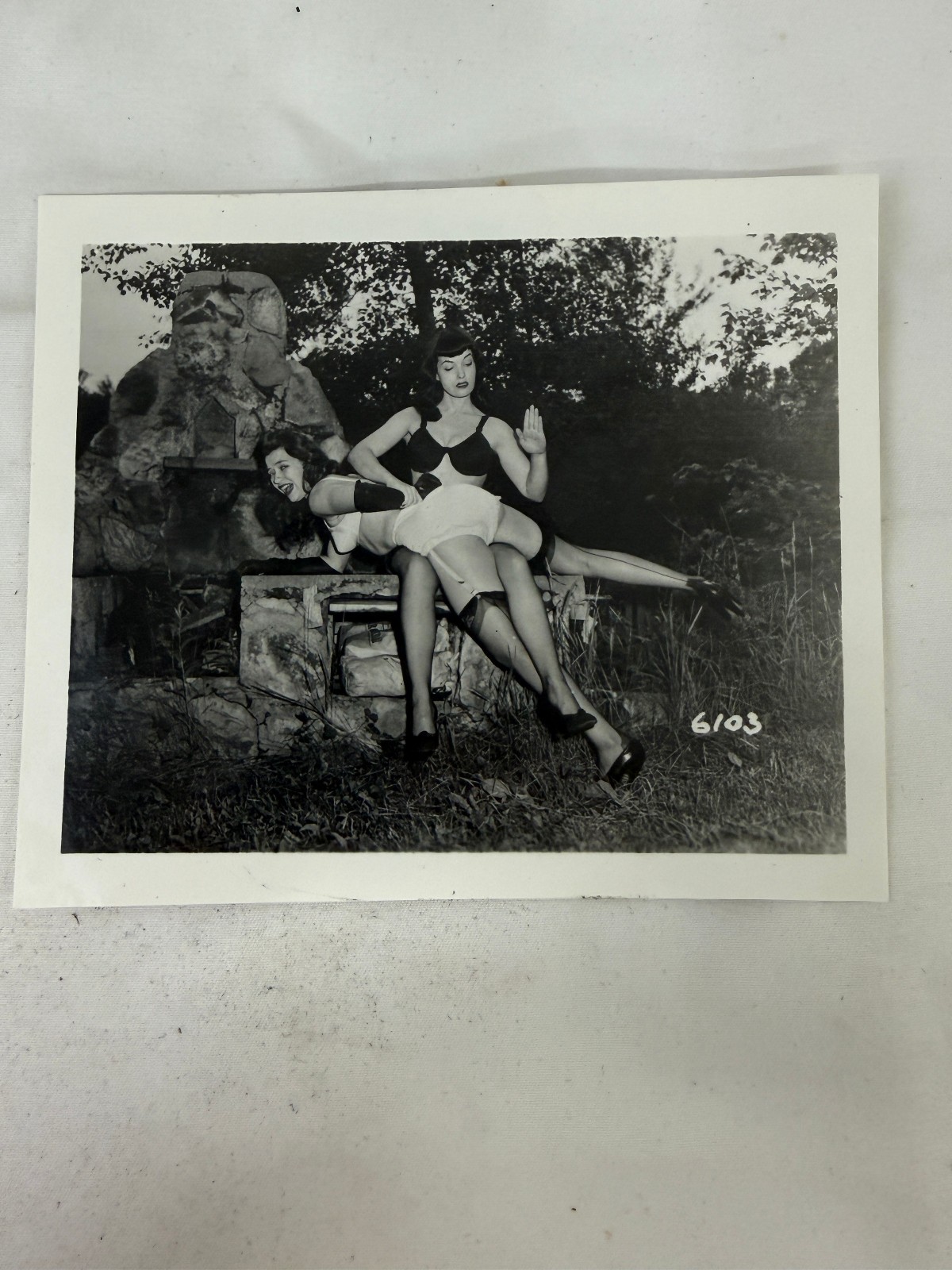 Vintage 1950s Irving Klaw Bettie Page Original B&W Pin Up Photograph