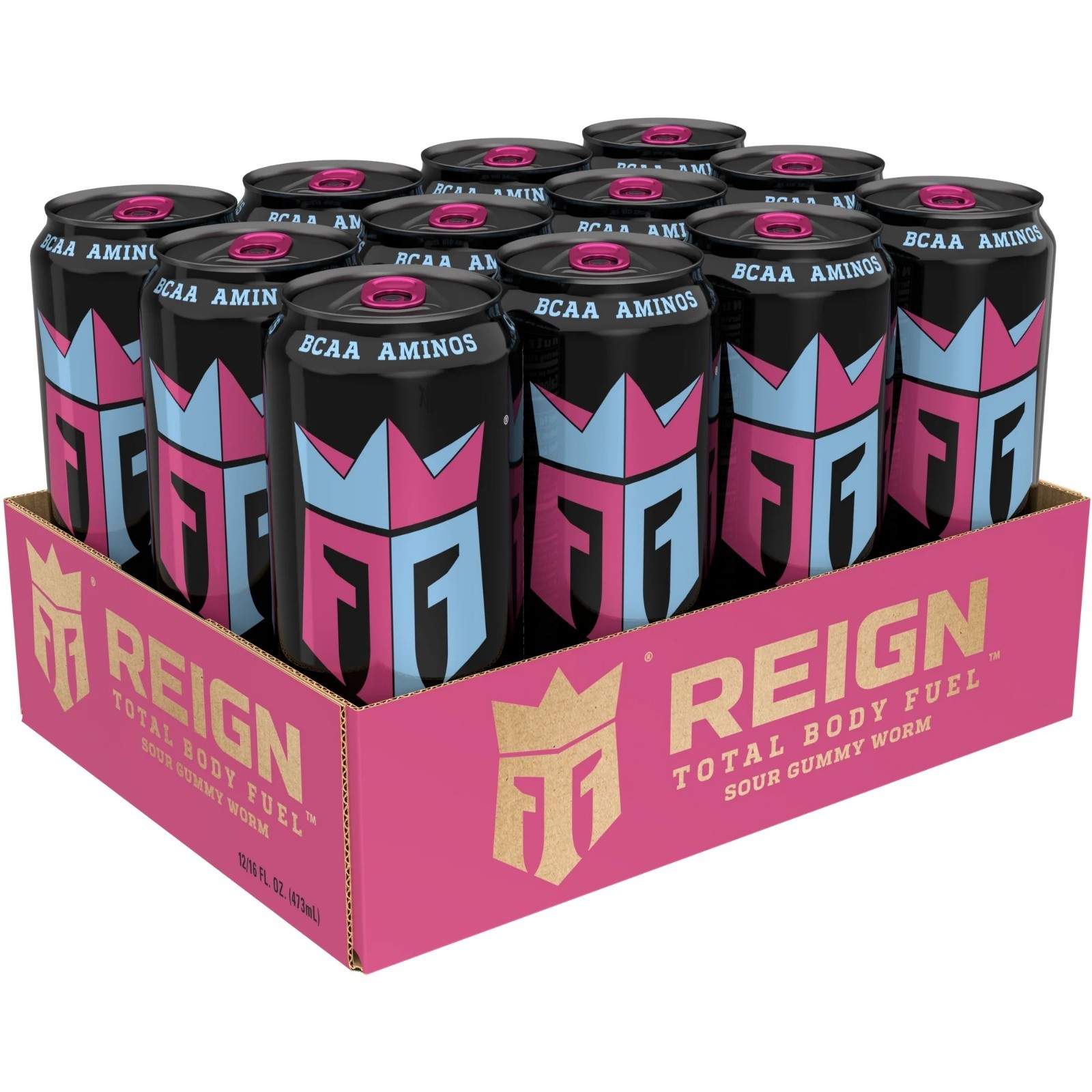 Reign Total Body Fuel Sour Gummy Worm Fitness & Performance Drink 16 Fl Oz Pa…