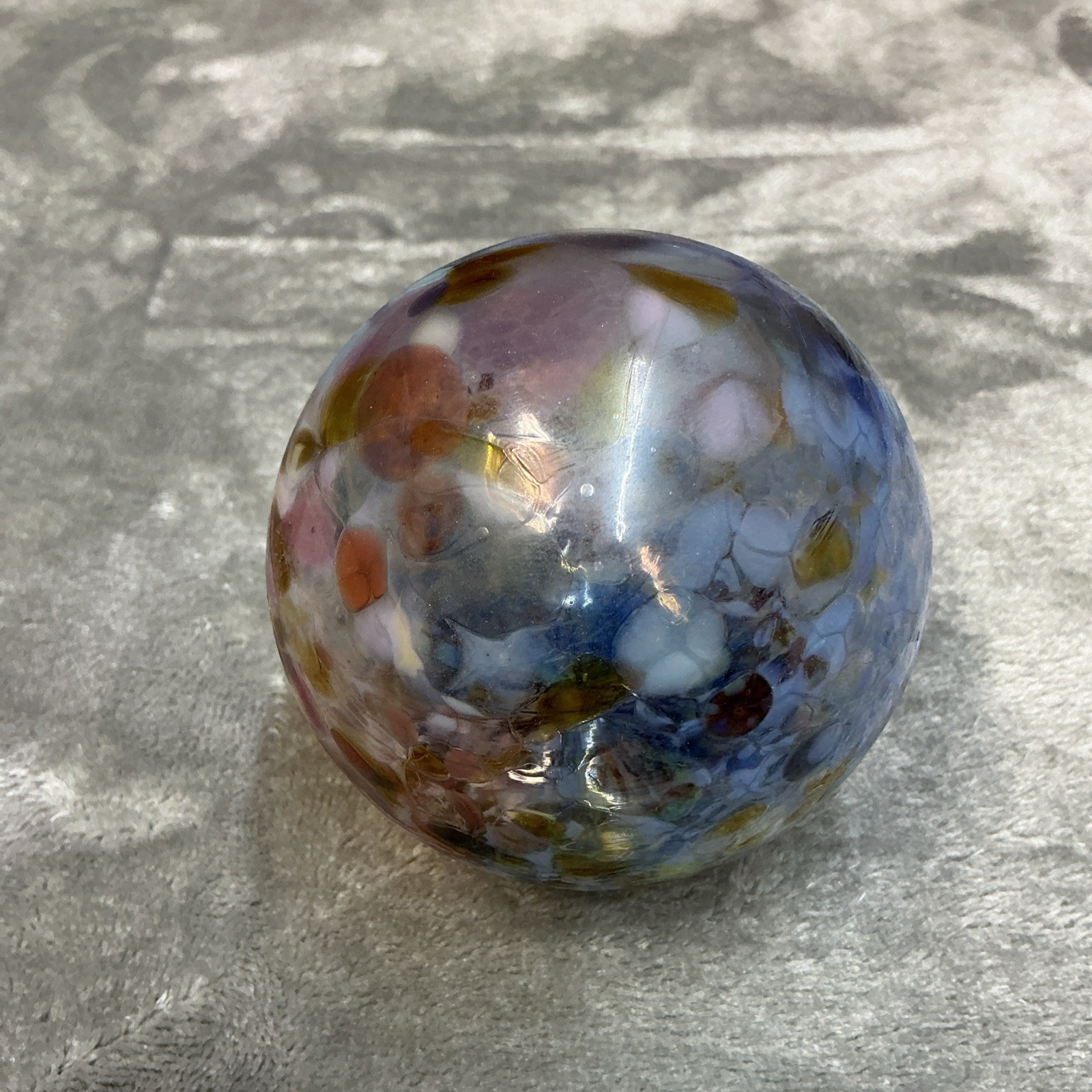 Hand Blown Glass Ball Float From The Mill Casino Oregon Blue multi color Beach
