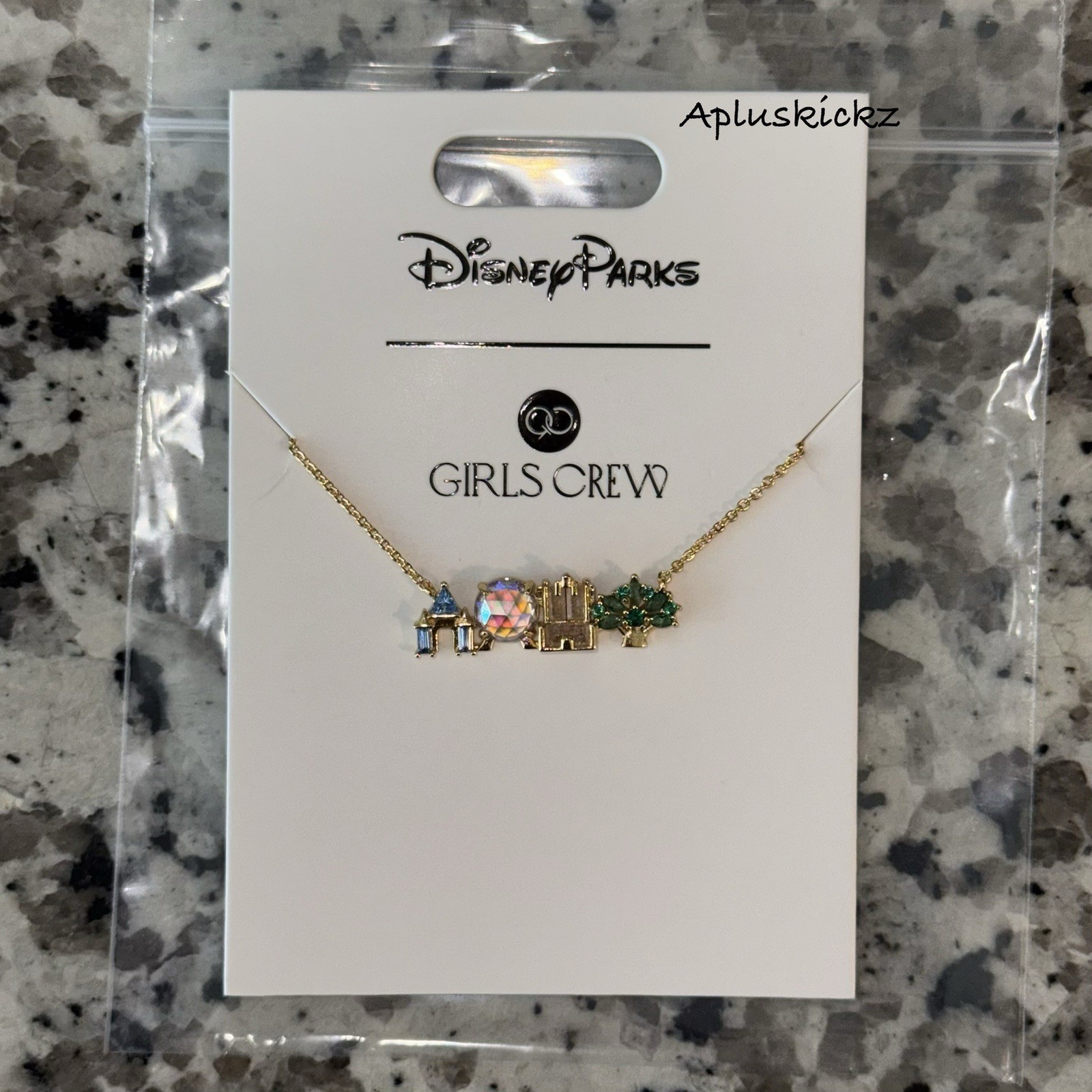 2025 Disney X Girls Crew Walt Disney World Four Parks Icons Necklace Castle WDW