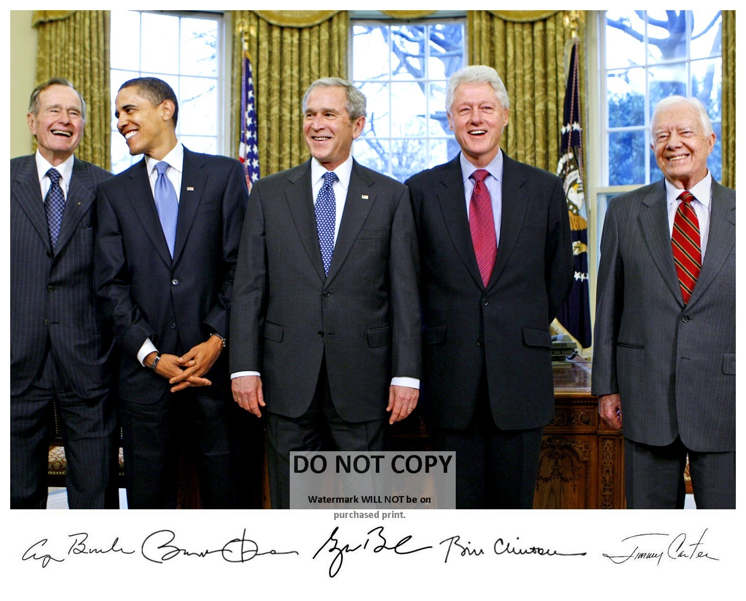 GEORGE W BUSH, BARACK OBAMA & OTHER PRESIDENTS w/ SIGNATURES 8X10 PHOTO (WW-038)