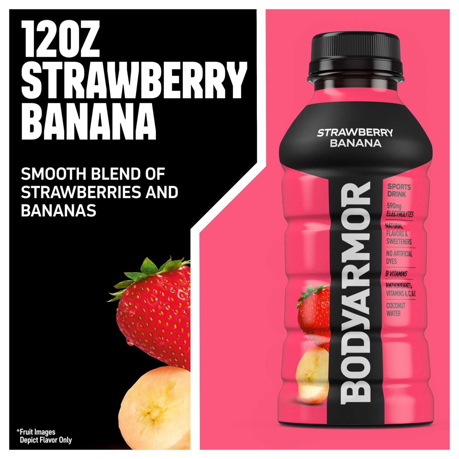 BODYARMOR Sports Drink, Strawberry Banana, Electrolyte Drink Hydration, 12 Fl…