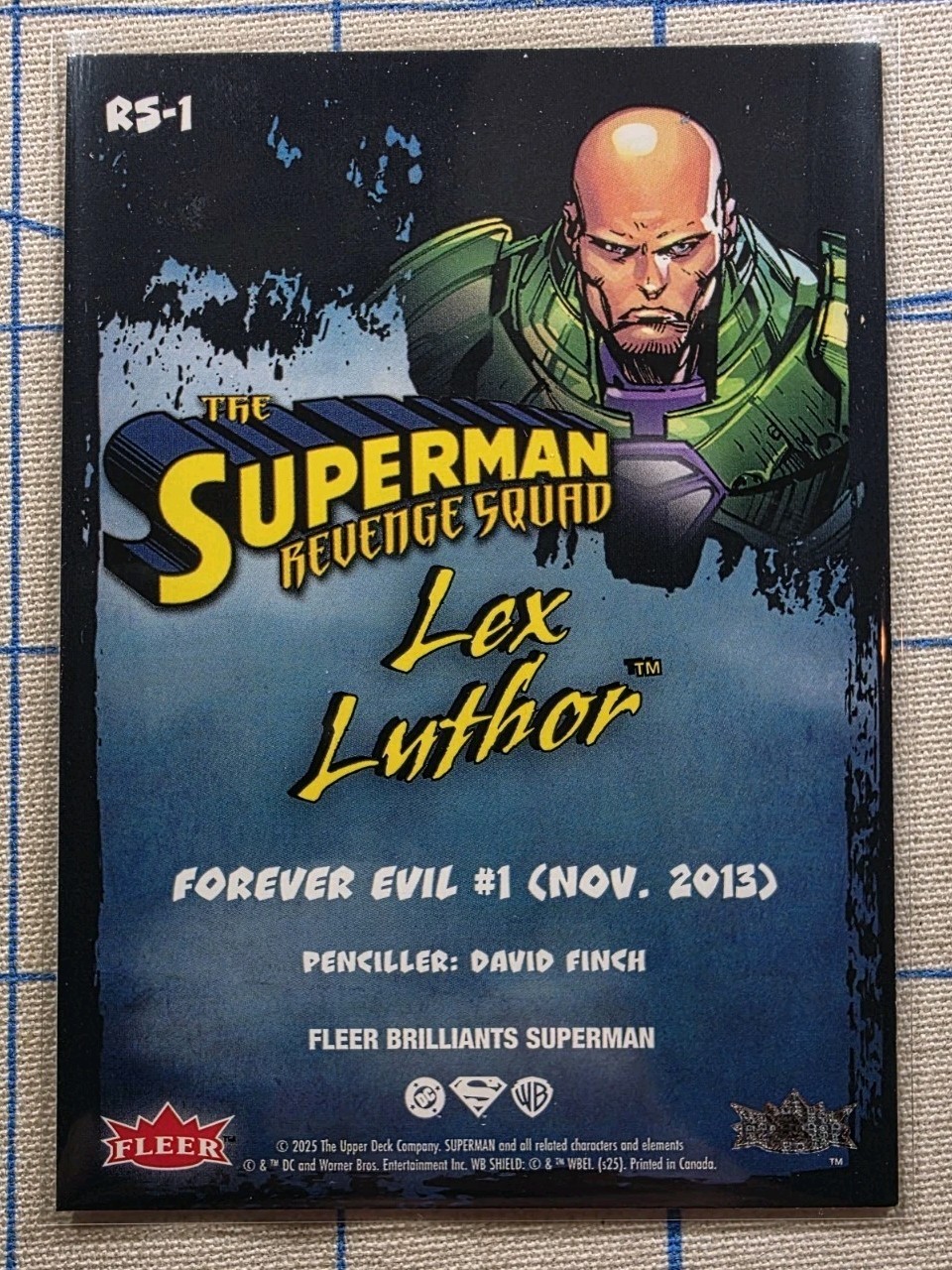 Fleer Brilliants – Lex Luthor RS-1 – The Superman Revenge Squad – DC Comics Card