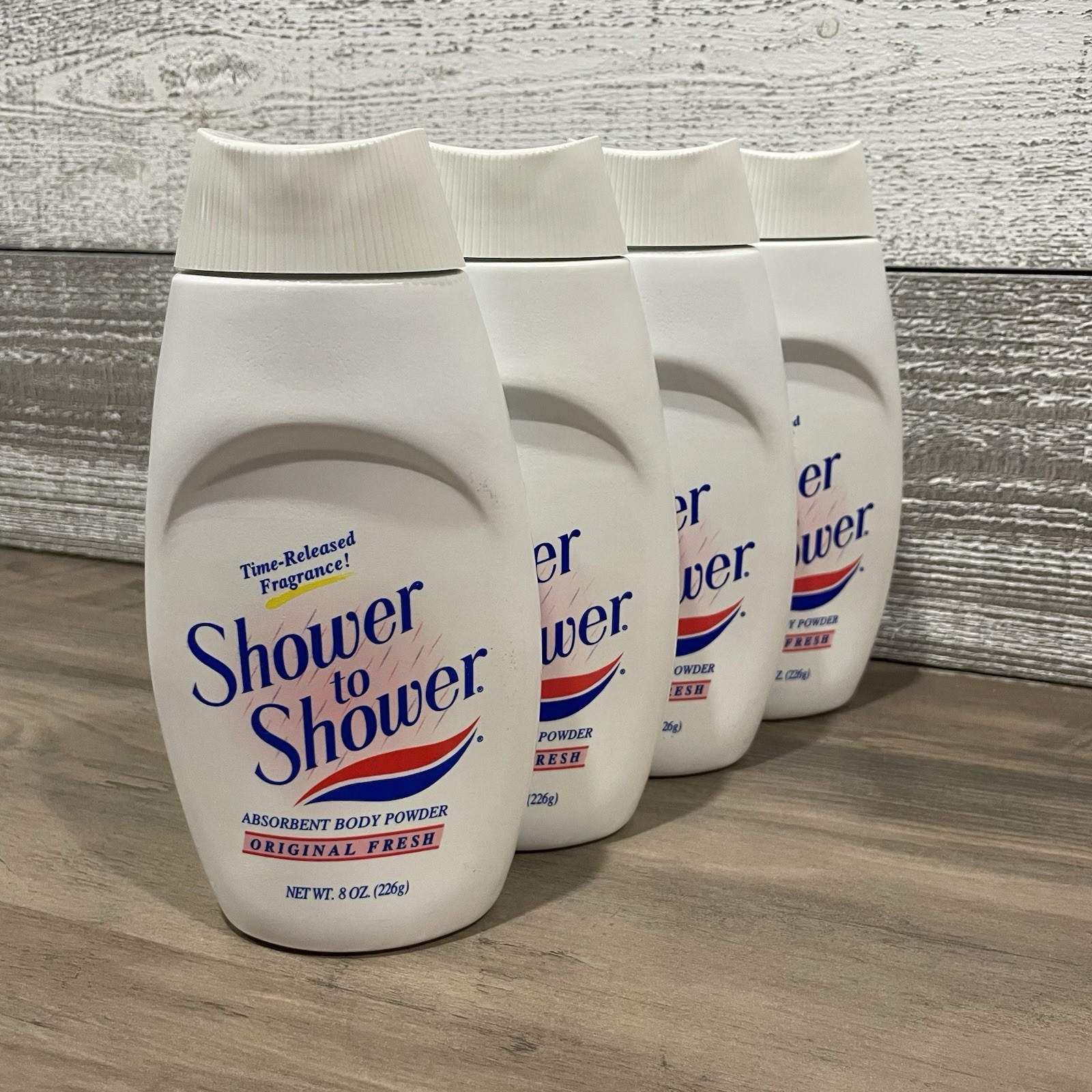 VTG NEW OLD STOCK Shower to Shower 8 OZ Original Fresh Body Powder (LOT OF 4)