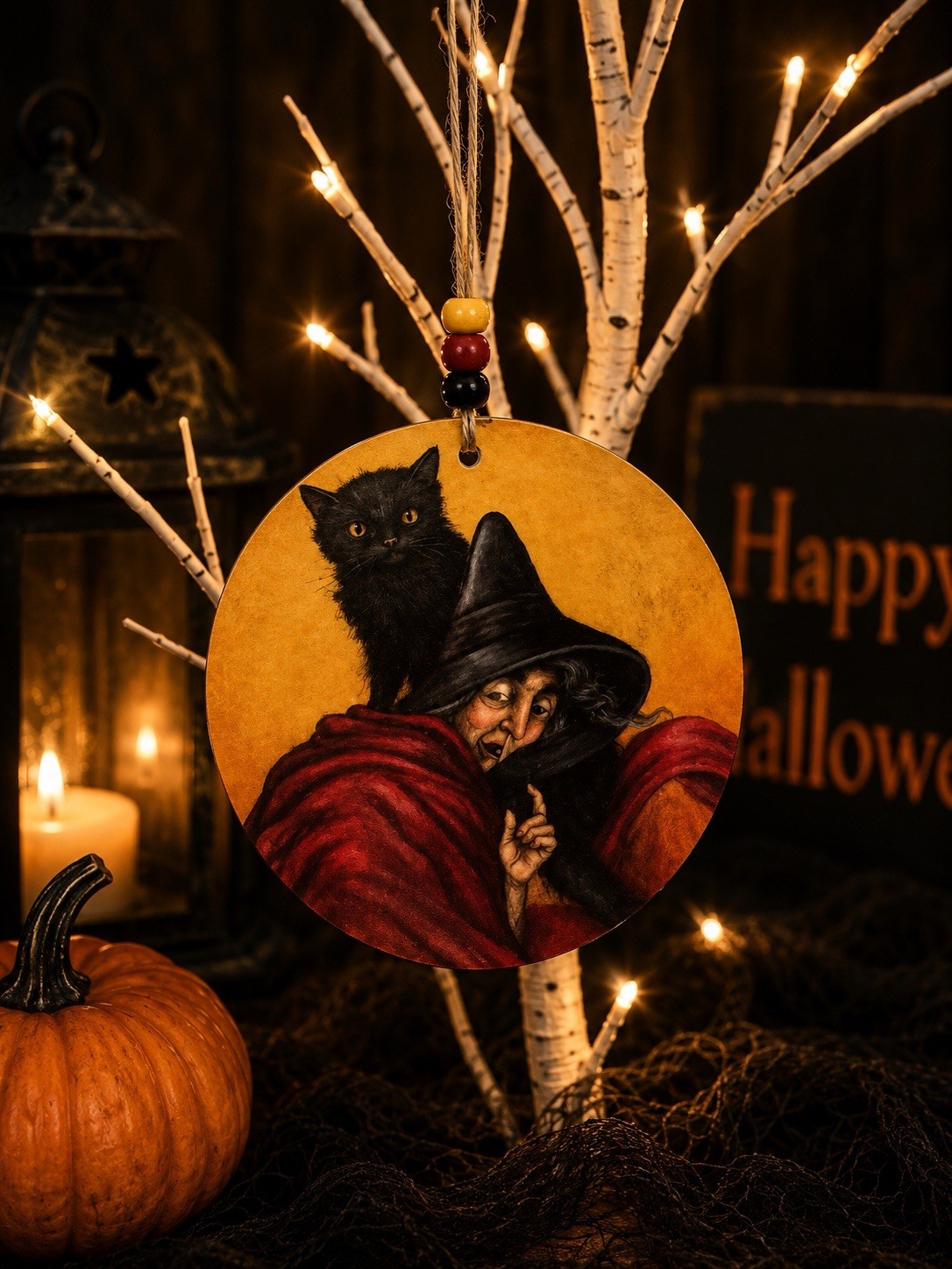 Bonnie Barrett Boardwalk Originals Hand Signed Halloween Tree Ornaments! 10 Set!