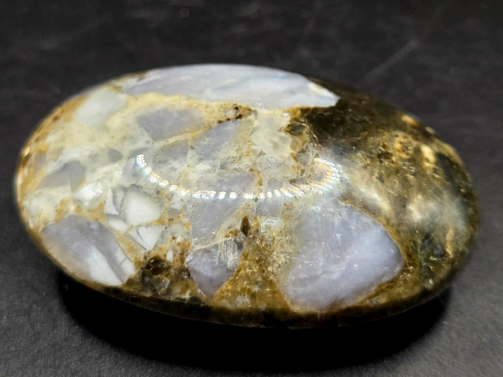 2.5″ Brecciated Purple Jasper Polished Palm Stone | Mystic Merlinite Crystal