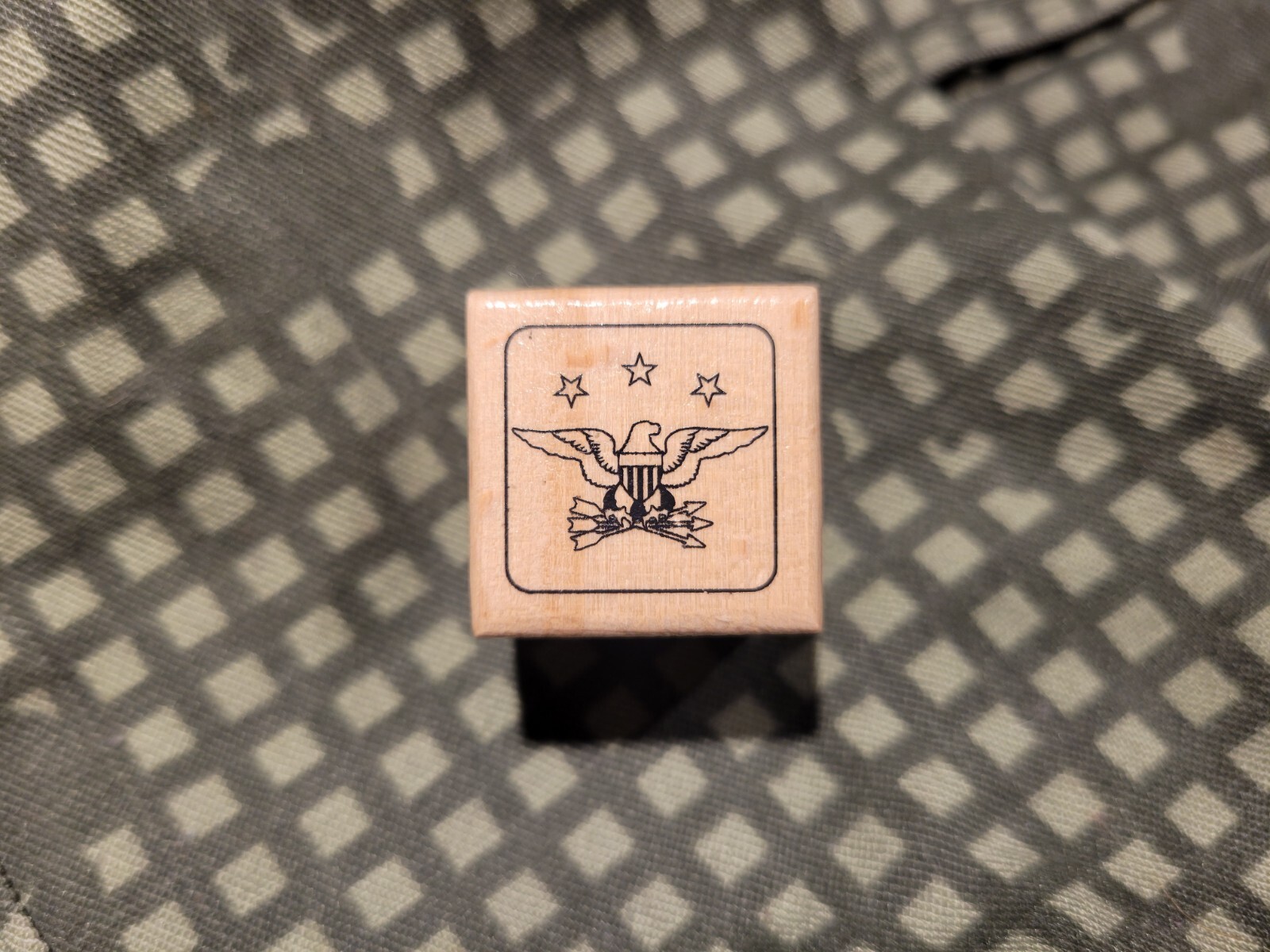 3/4 inch Department of Defense Acceptance Ink Stamp Eagle 3 stars