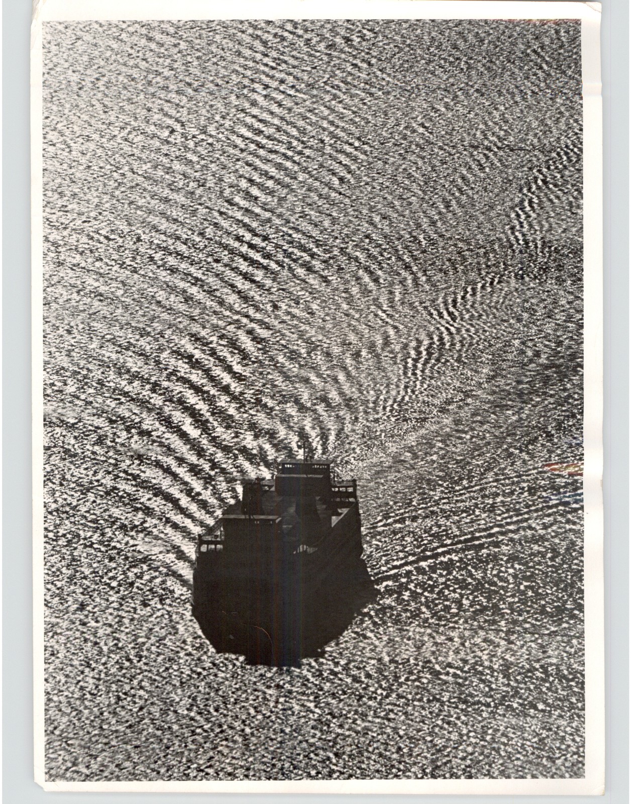 Puget Sound Ferry Traces Path Over Water Aerial View 1972 Seattle Press Photo