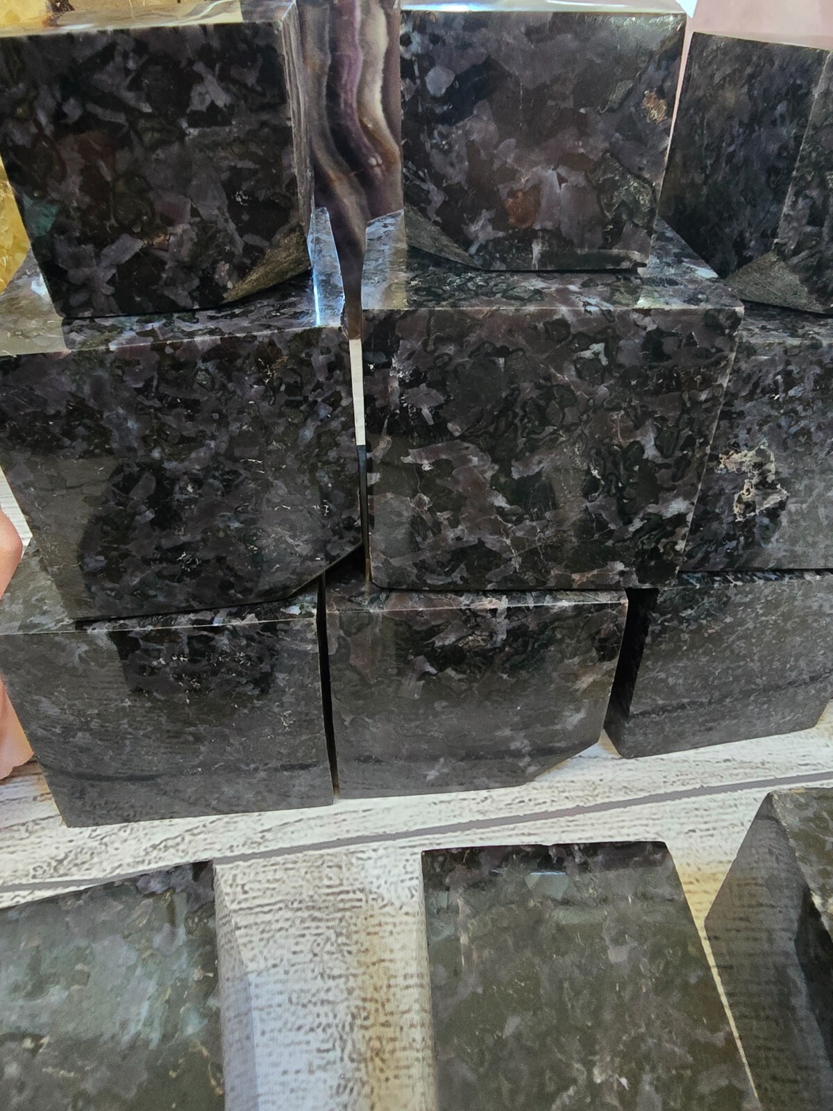 Mystic Merlinite AKA Indigo Gabbro Crystal Cube Large & Small 40-65mm Carved Gem