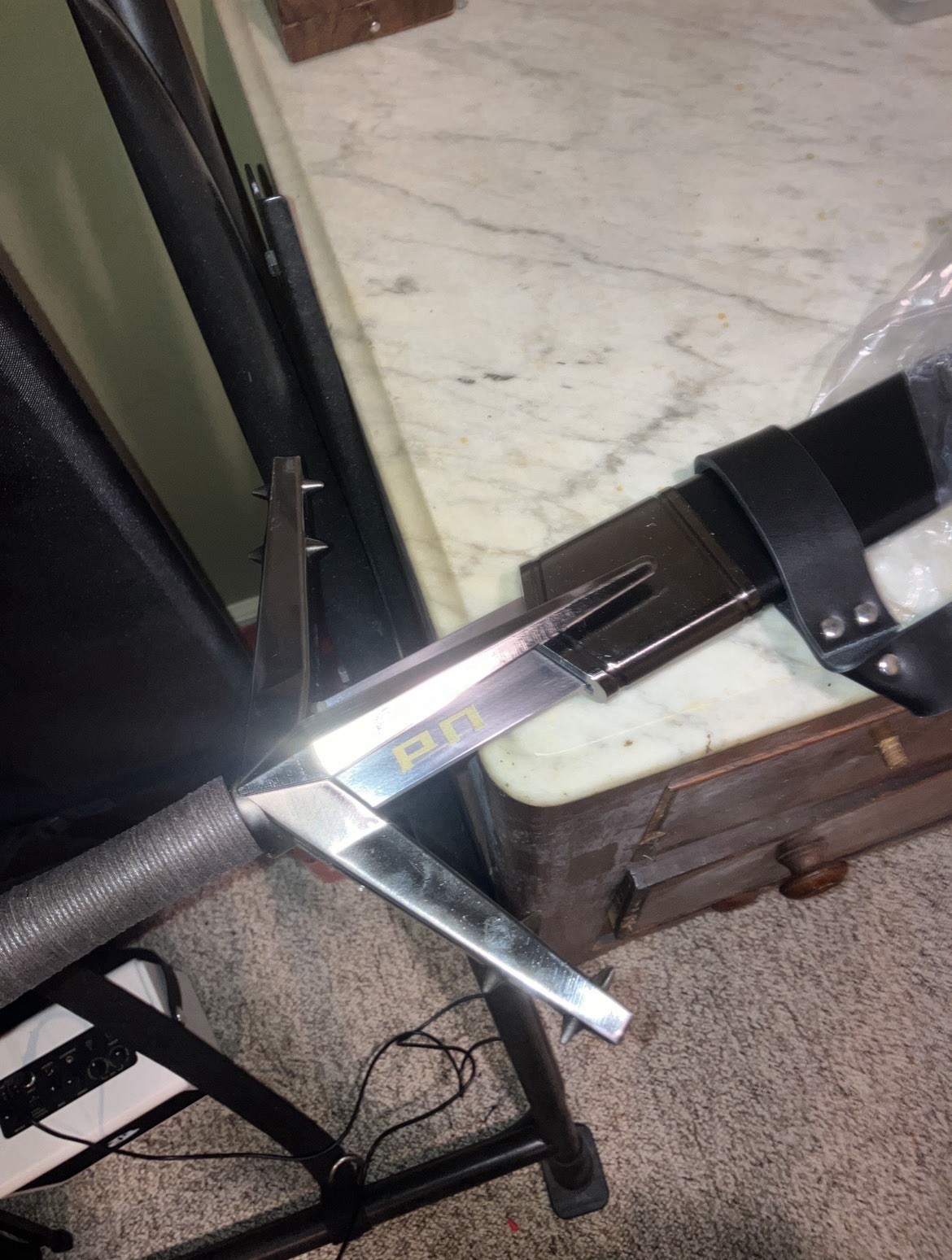 Witcher Aerondight Sword Hand Forged Stainless Steel W Runes & Scabbard Unsharp