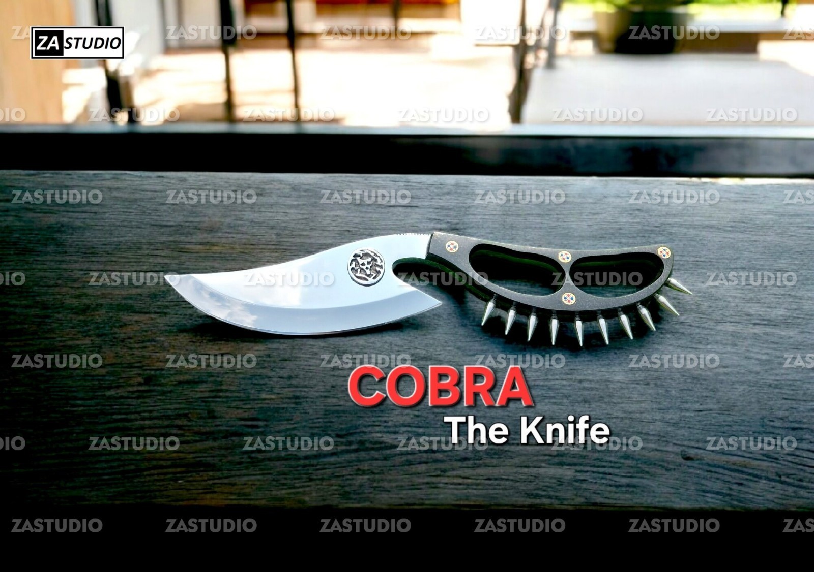 Cobra Movie Knife 13″ Blade 10 Spikes on Handle Sylvester stallone Night Slayer