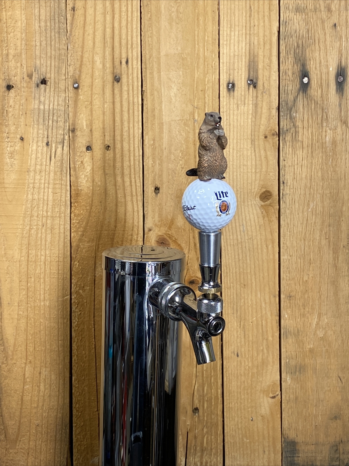 Caddyshack Golf TAP HANDLE Miller Lite Beer Keg Ball Gopher Kegerator Mini Short