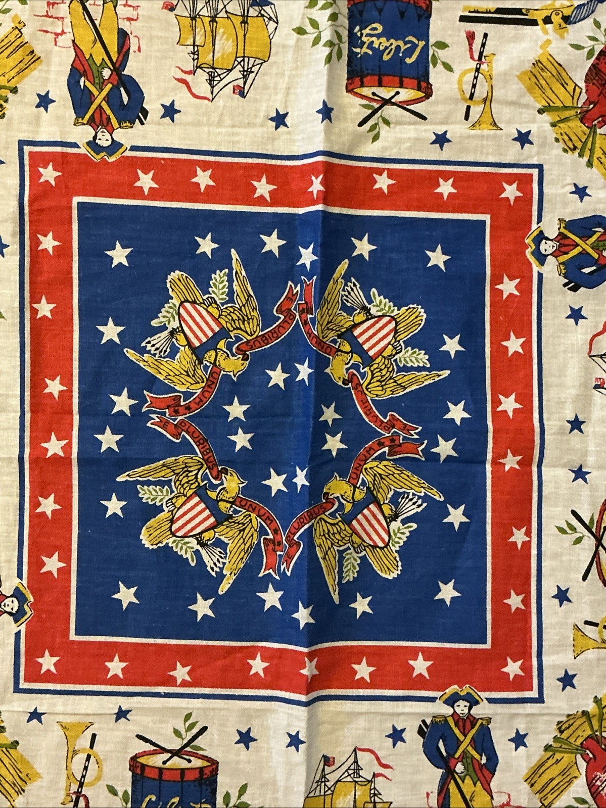 1976 Bicentennial Bandana Scarf 1776 Liberty Cotton USA RN 13962 VTG 24”