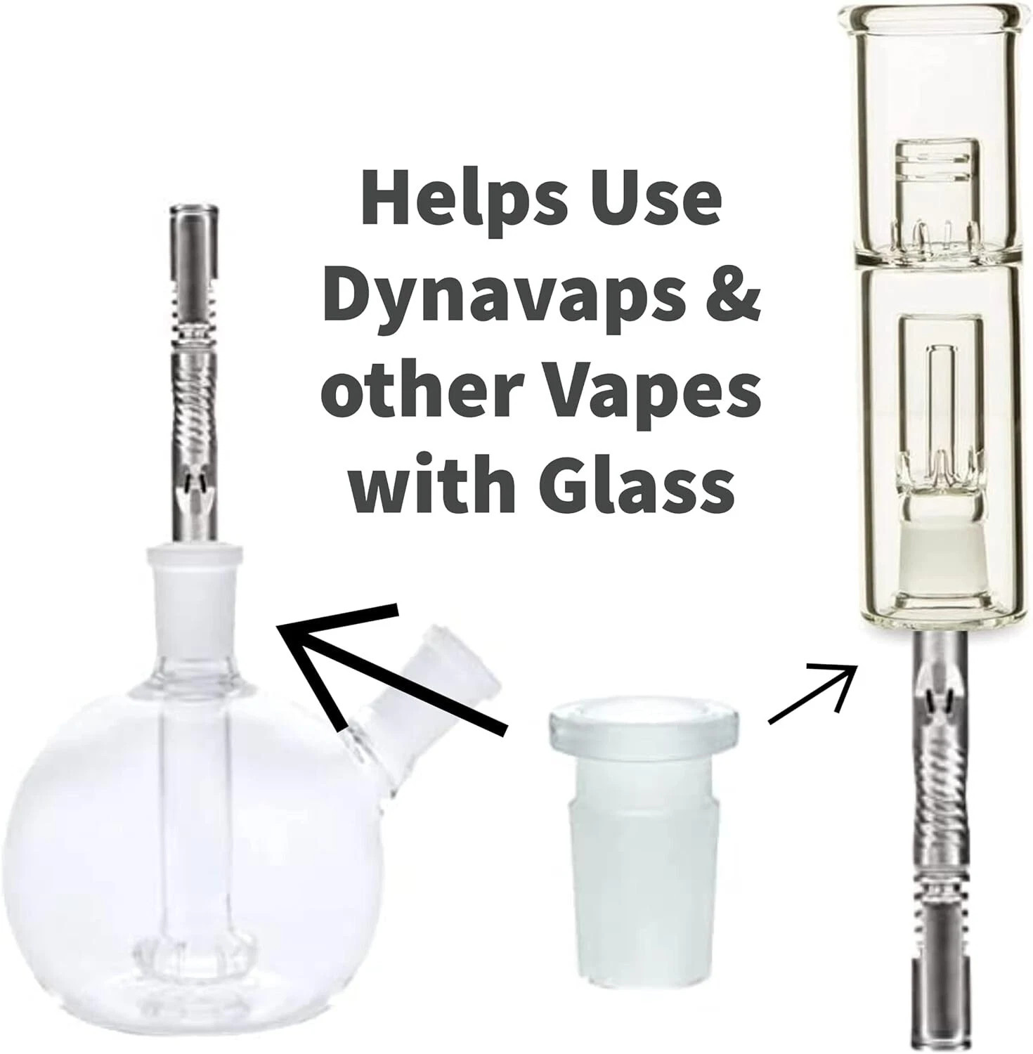 Reclaim Ash Catcher Drop Down Glass Adapter 14mm Male to 14mm Female,Made in USA