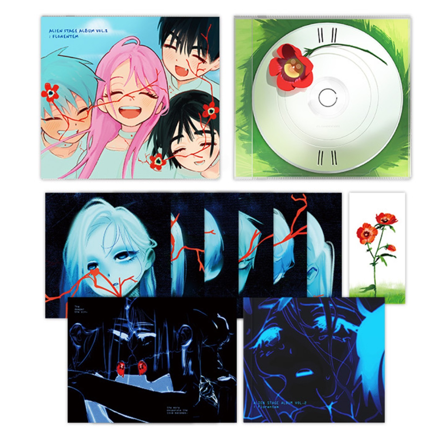 Alien Stage Official Album VOL.1 + VOL.2 Soundtrack CD Postcards Polaroid Korean