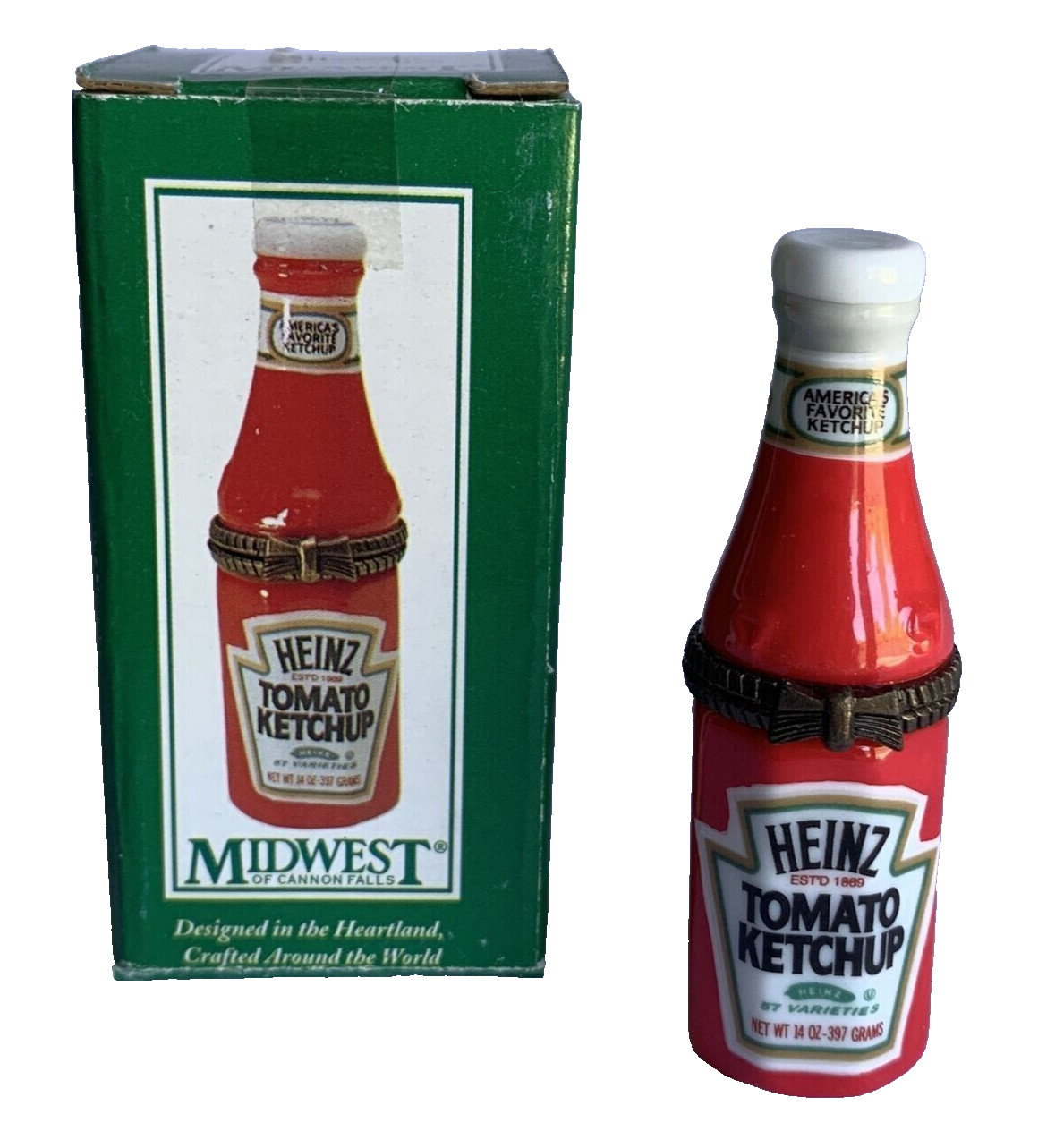 Heinz Ketchup Bottle PHB Porcelain Hinged Box by Midwest of Cannon Falls