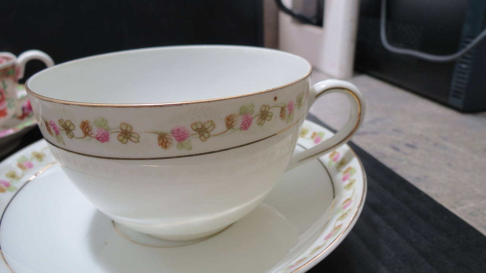 VINTAGE BONE CHINA 3 SETS Teacups AND Saucers BONE CHINA ASSORTED DESIGNS