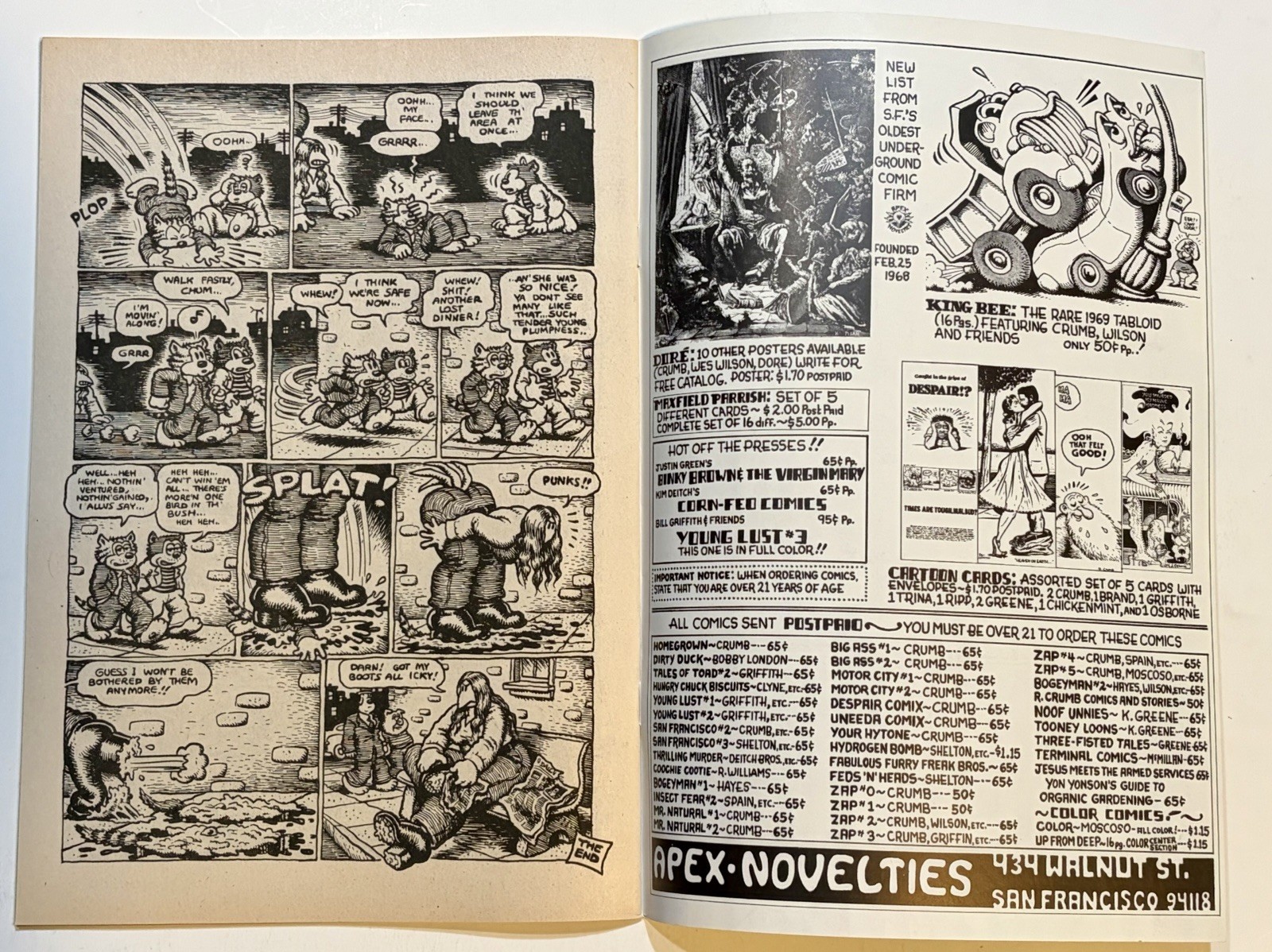 FUNNY ANIMALS 1972 Apex Novelties-R.Crumb, Art Spiegelman (1st MAUS) UNDERGROUND