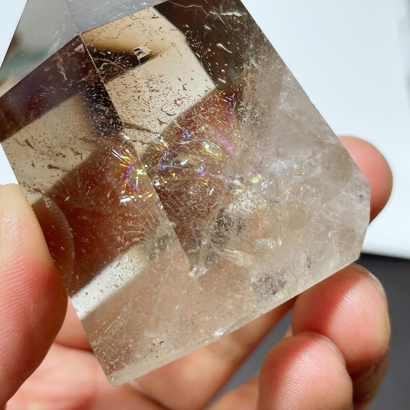 0.33LB Natural Smoky Quartz Crystal Point Obelisk Healing Home Decor G6821