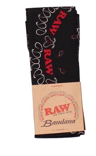 RAW Rolling Papers Black Bandana | RAWthentic 100% Cotton 21.5″ X 21.5″