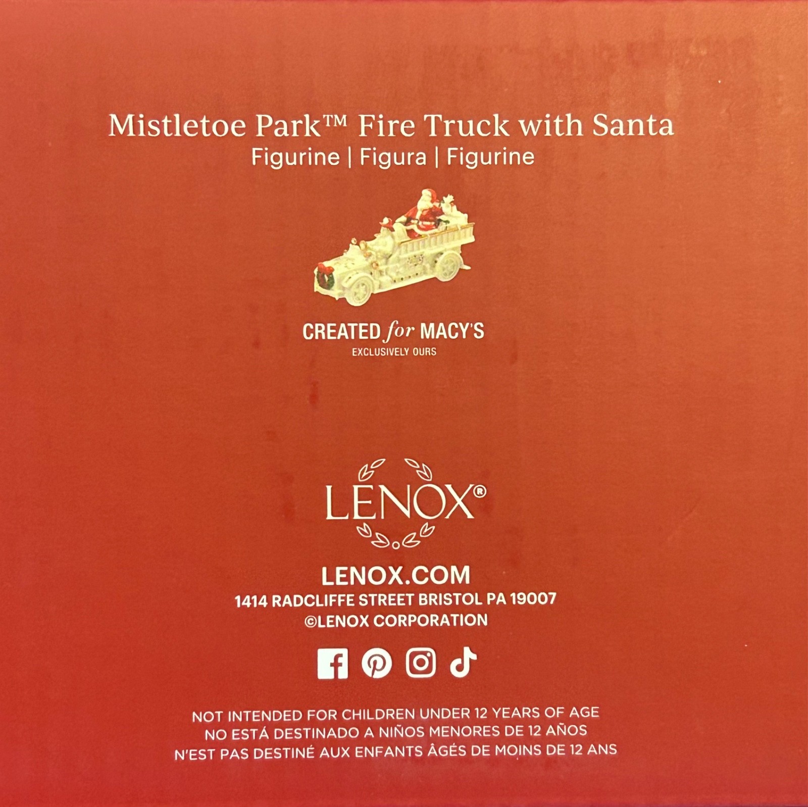 Lenox Mistletoe Park Series ~FIREHOUSE & FIRE TRUCK WITH SANTA set~ Brigade, NEW