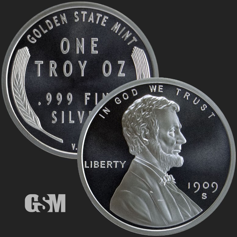 Lincoln Wheat Cent NEW 1909 PENNY TRIBUTE 1 oz. 999 Fine Silver Round BU INSTOCK