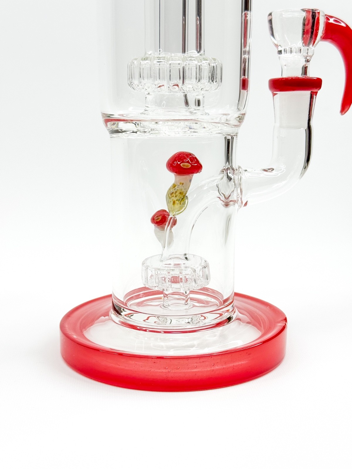 12” Double Chamber Glass Bong – Red Thick Water Pipe Hookah w/ 14mm Bowl