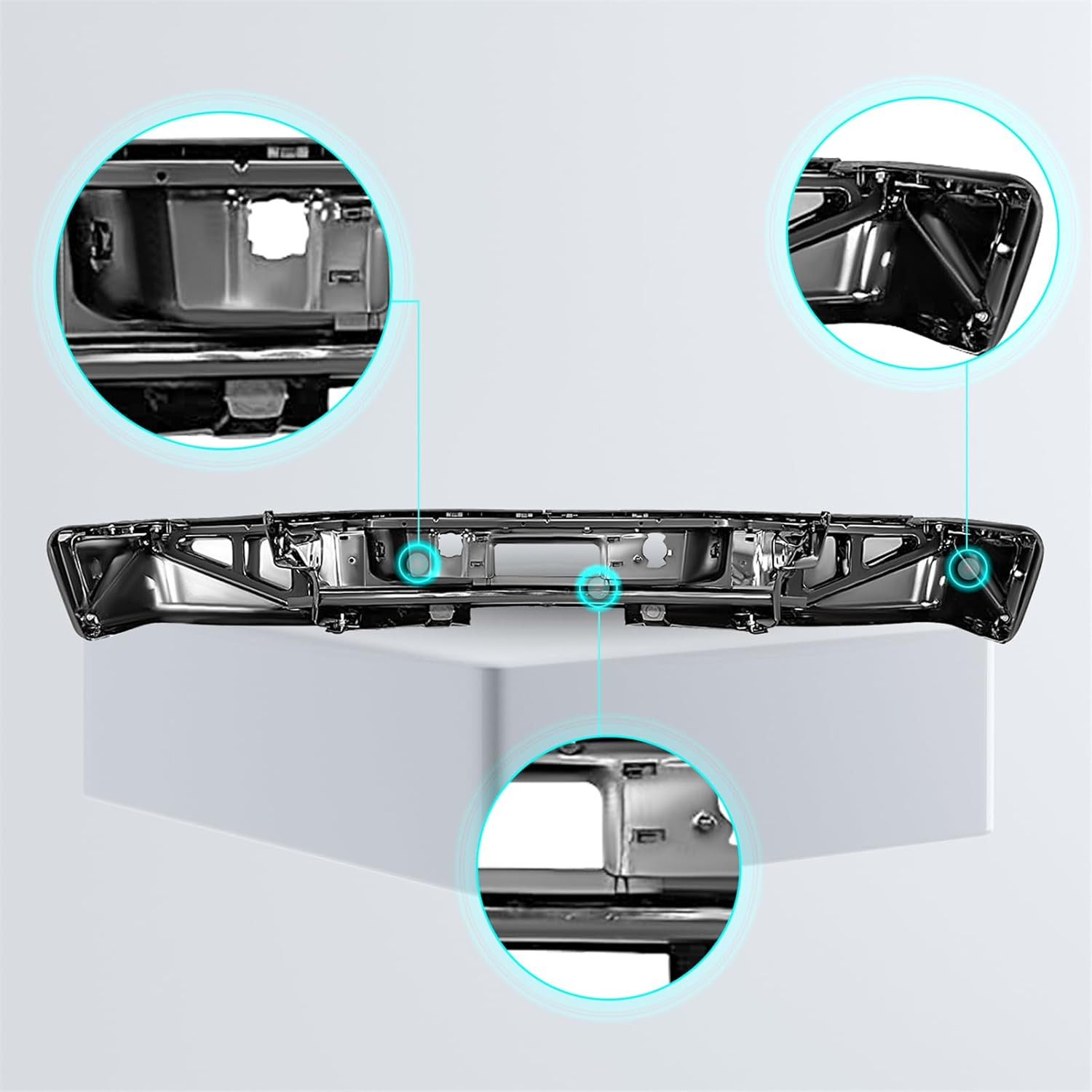 Chrome Rear Step Bumper Assembly Fits for 2007-2013 Chevy Silverado 1500 & GMC S