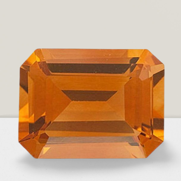 Citrine Octagon Cut Gemstone 5 Cts – 12×10 mm Flawless Loose Gem