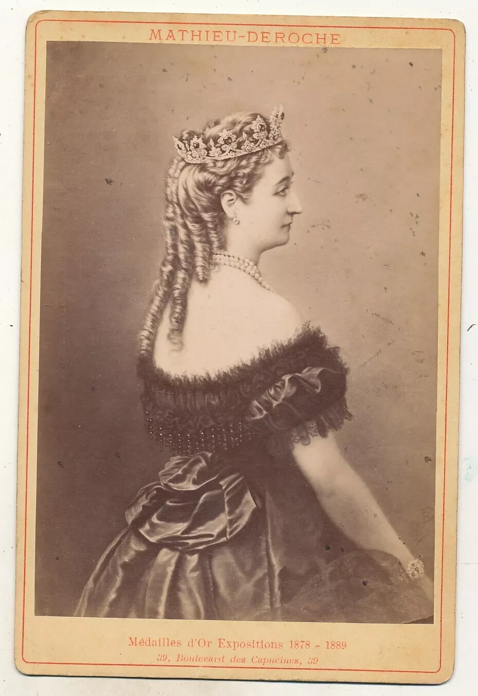 PRINCESS EUGENIE / EMPRESS EUGENIE VINTAGE CABINET PHOTOGRAH c.1883