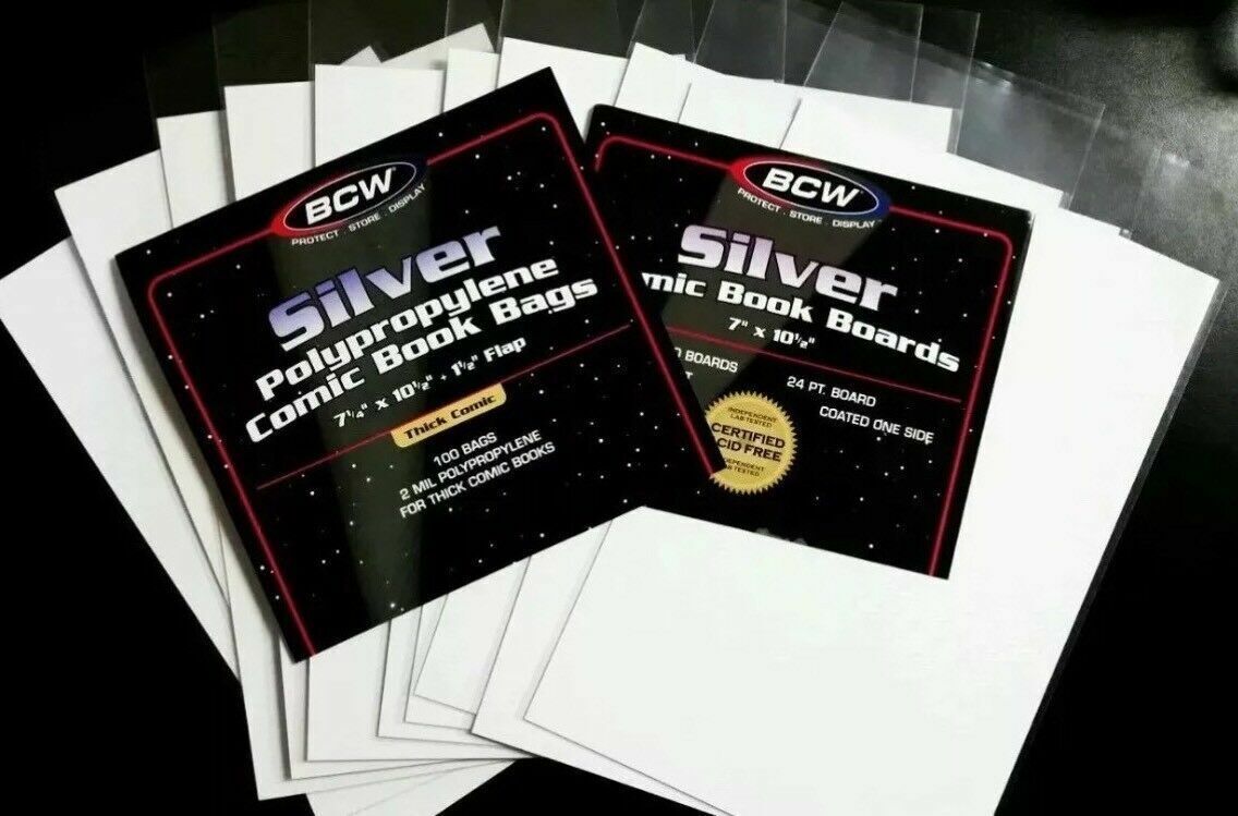 10 100 1000 BCW Current Silver Age Comic Bags or Boards, Mylars and Clear boards