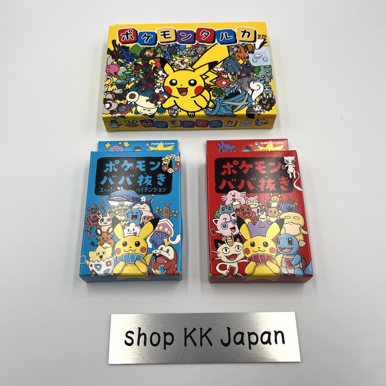 Pokemon Japanese Center Playing Cards Taruka & Babanuki Old Maid Set 3 Boxes