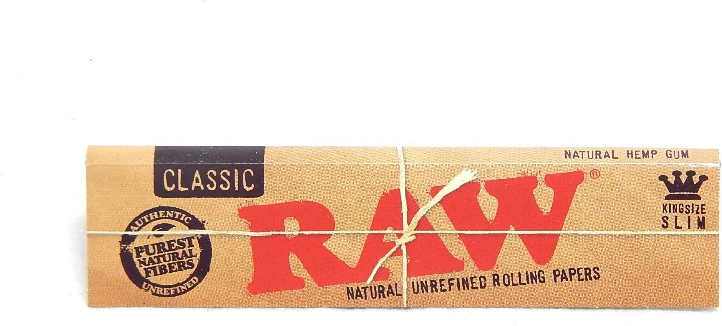 Raw Classic King Size Slim Rolling Paper (Box of 50) 100% Authentic!