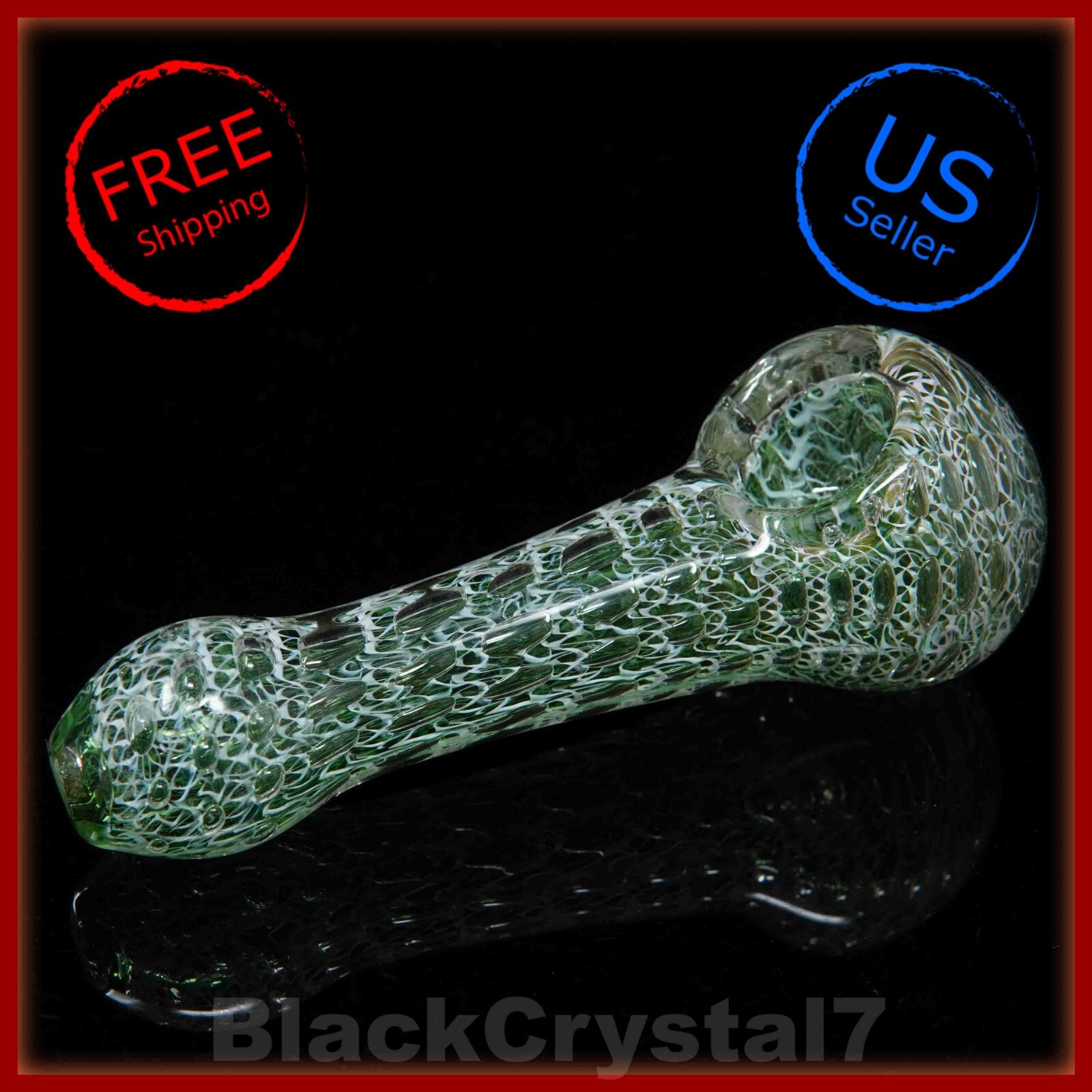 4.5 in Handmade Green Emerald Gemstones Style Tobacco Smoking Bowl Glass Pipes