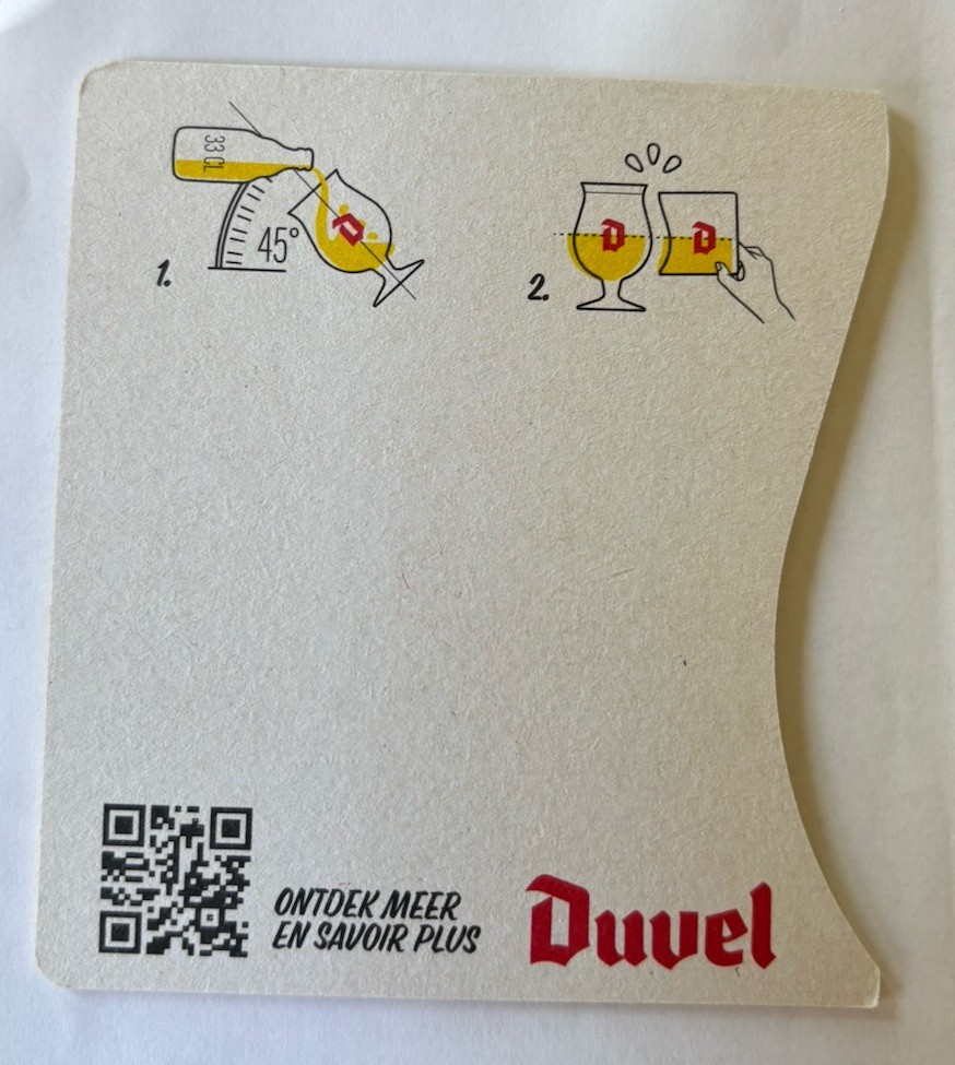 Beer Bar Coaster Duvel- Brewery Moortgat, Puurs Belgium – Belgian Strong Ale