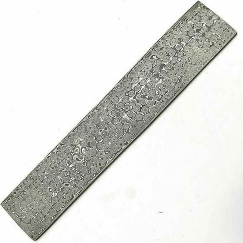 10″HANDMADE DAMASCUS STEEL BILLET/BAR ANNEALED MAKING SUPPLY RAINDROP PATTERN