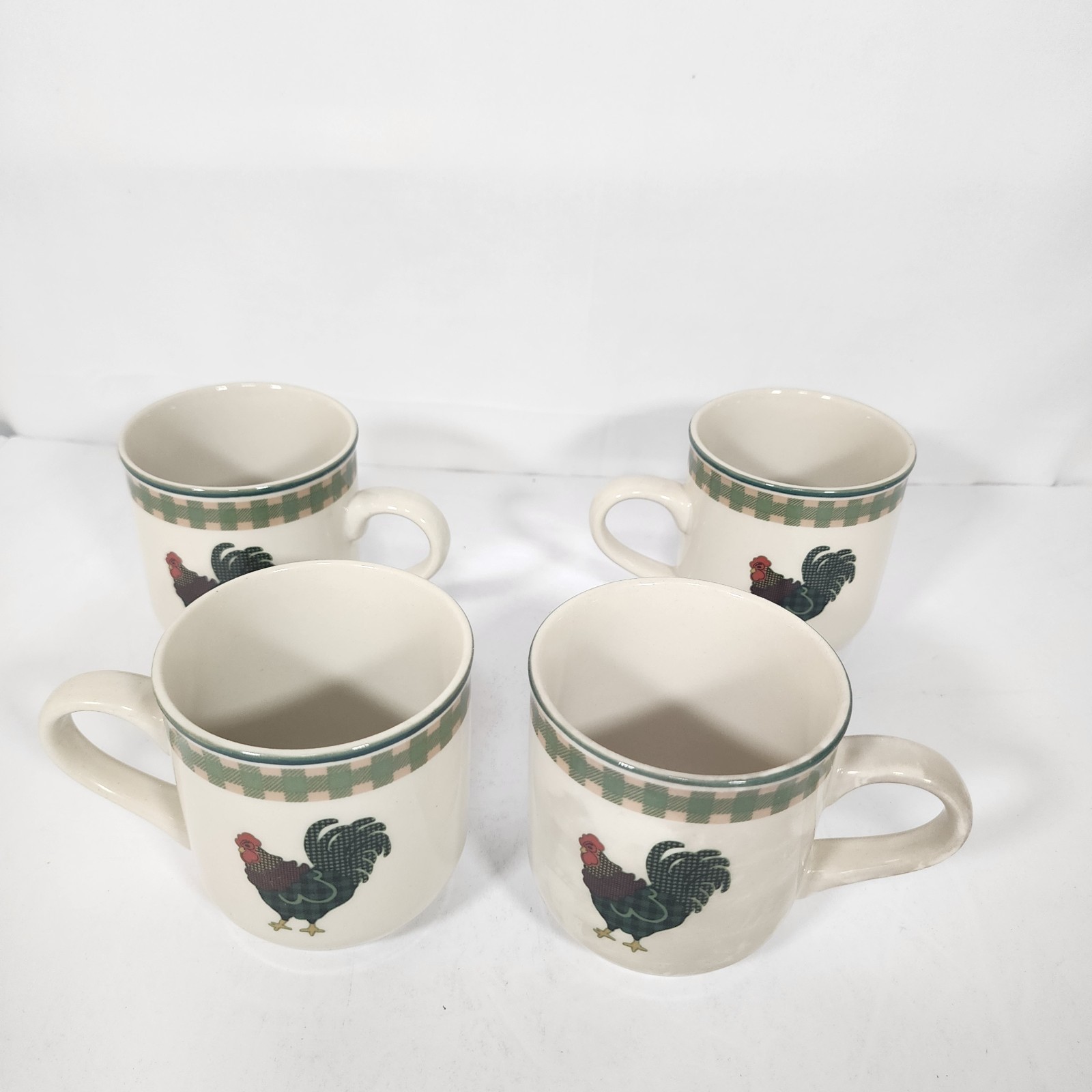 International China Rooster Morn Julie Ingleman Set of 4 Stoneware Mugs 1998