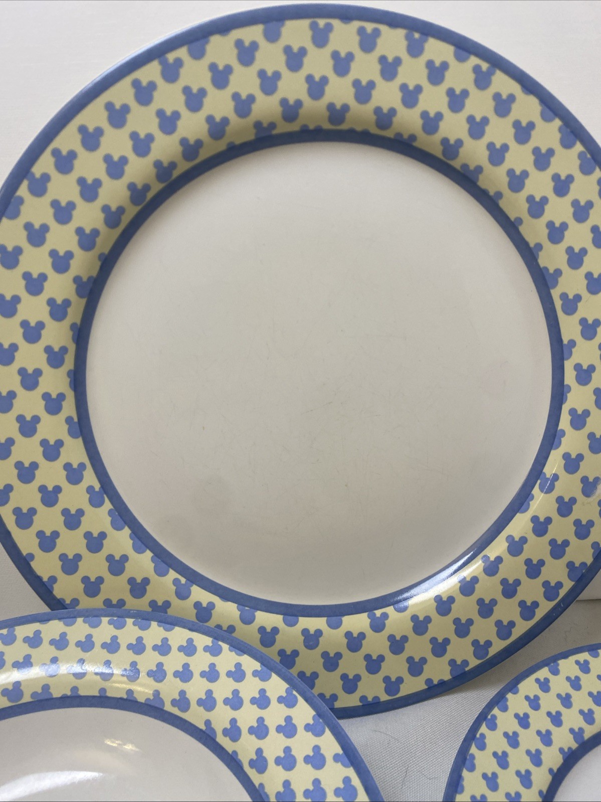 Disney Mickey Mouse Collectible Stoneware Dish Set of 3