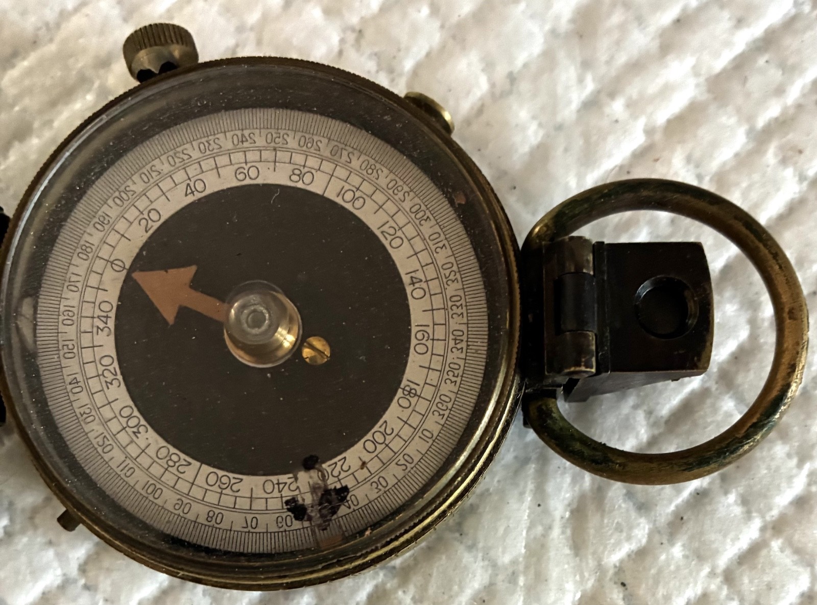 WWI Verner’s Pattern 1918 Brass Compass C-E No 47574 With Leather Case