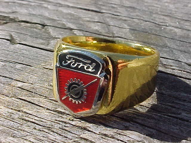 1950s 1960s Ford Truck Gold Chrome Ring Size #11 NOS Unique Logo Hi-Quality