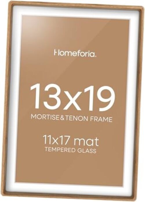 Frame Natural Wood, Mortise & Tenon Light3 x9 Picture Frames with 13×19 1 Oak