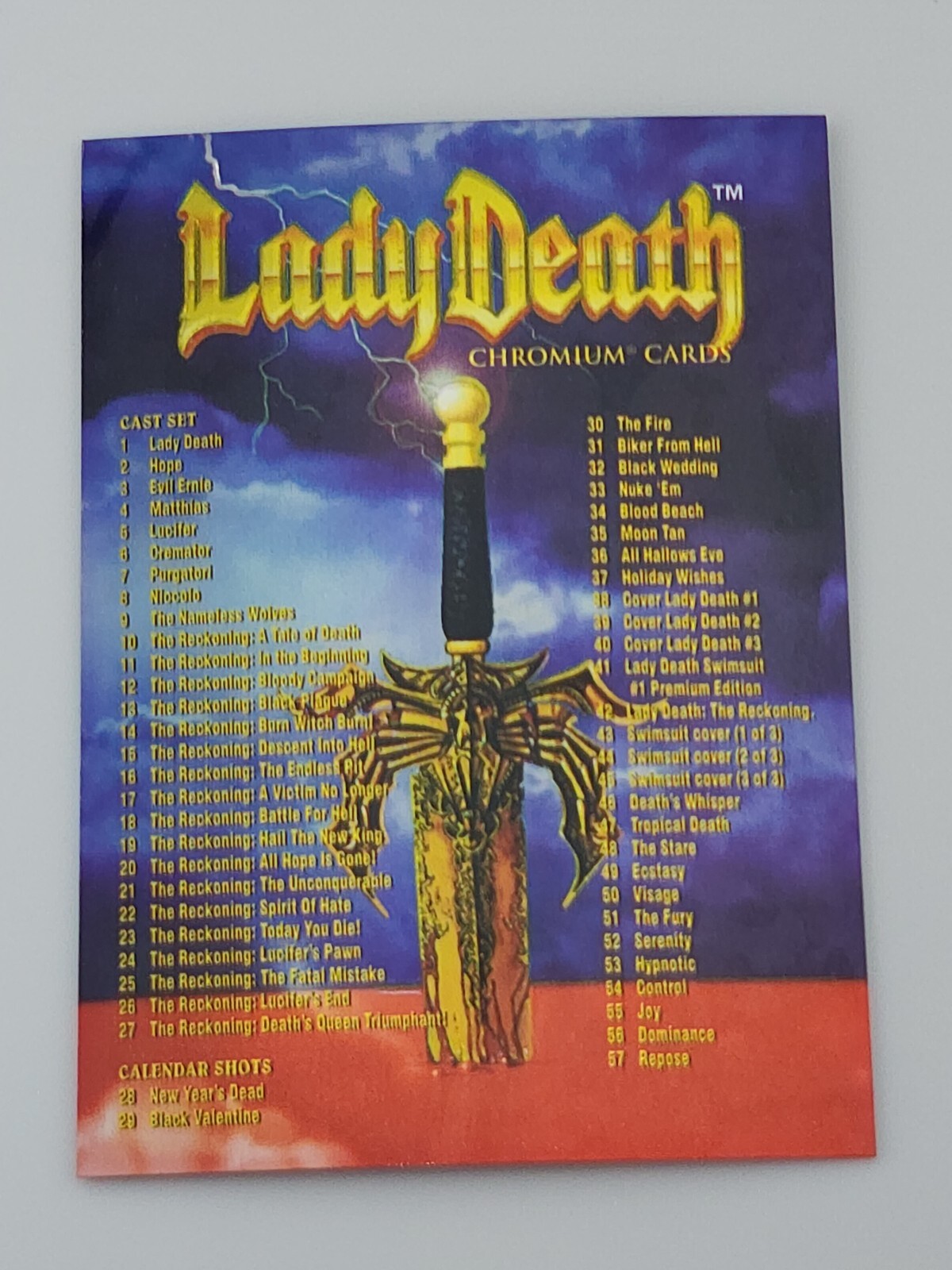 1994 LADY DEATH SERIES 1 ALL CHROMIUM CARDS (PICK A CARD & COMPLETE YOUR SET)