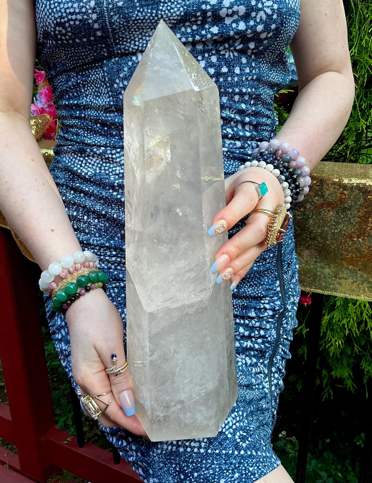 Clear Quartz Crystal Generator ~ Large 11 Lb. ~ 14″ Tall Tower ~ Ghost Phantoms