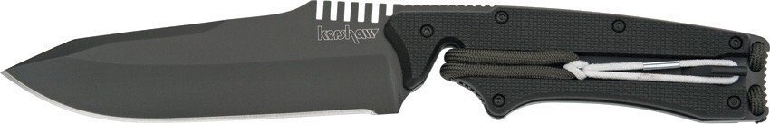 Kershaw Whiplash 4355 Fixed Blade Knife 4-1/2″ Plain Matte Black Blade Coating