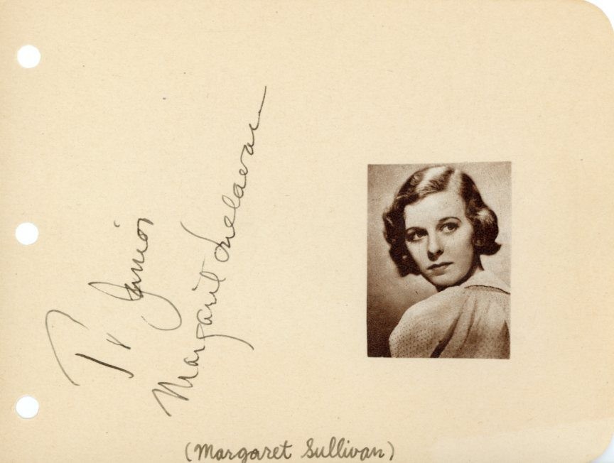 Margaret Sullavan- Vintage Signed Album Page