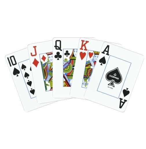 COPAG 1546 100% PLASTIC PLAYING CARDS – POKER SIZE JUMBO INDEX BLUE/RED